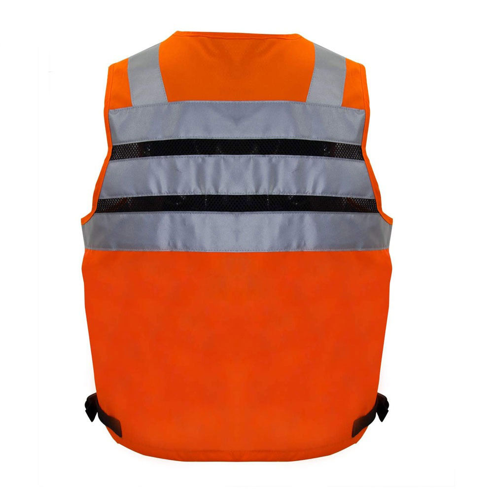 National Apparels Customized Black Reflective Safety Vest Company Logo With Pockets Custom Color Fluorescent Visibility Work Class 2 Safety Vest